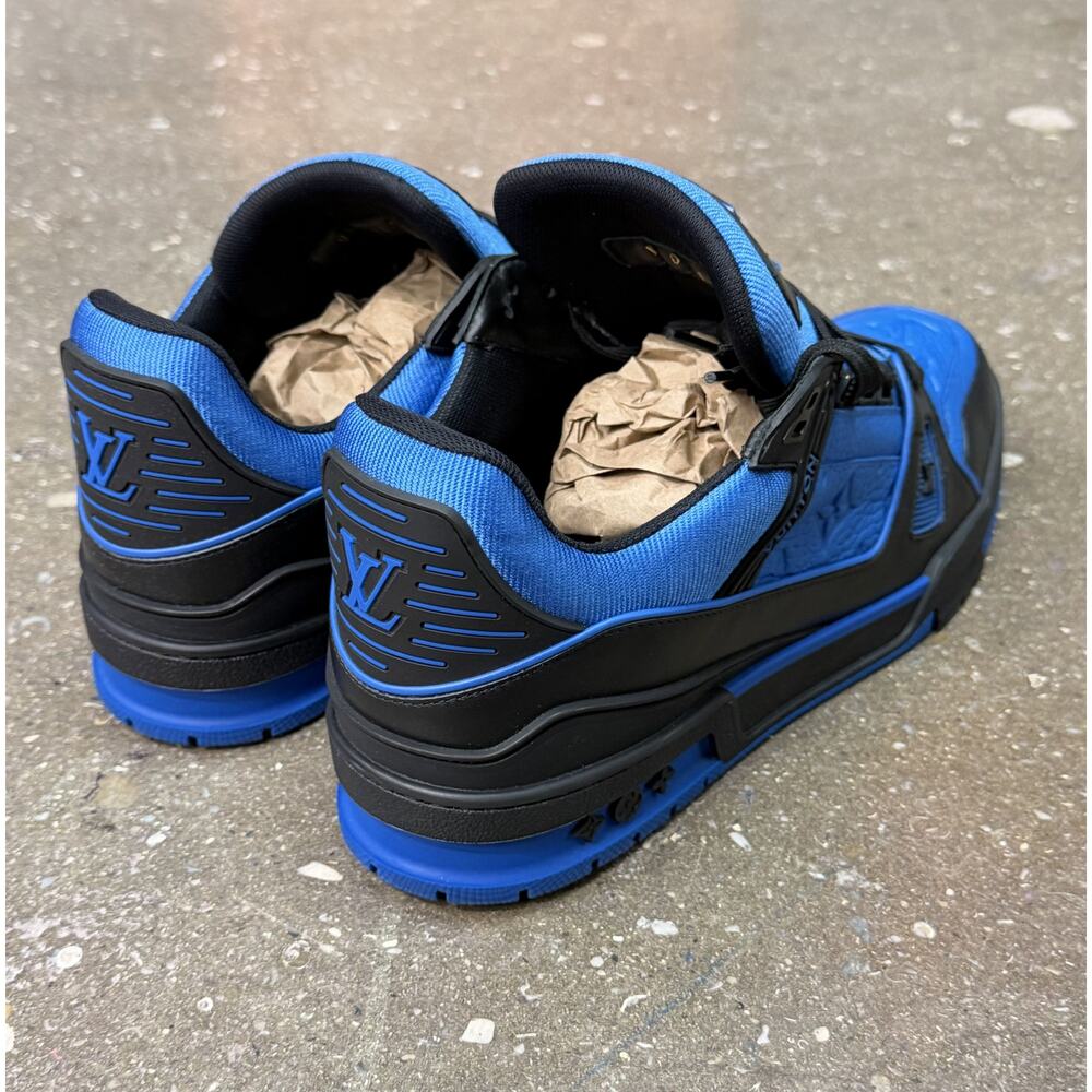 Louis Vuitton Trainer Blue/Black Monogram Sneakers - Picture 8 of 11